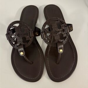 Tory Burch Miller Chocolate Snake Print sz 9.5